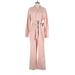 Express x Karla Jumpsuit Collared Long sleeves: Pink Solid Jumpsuits - Women's Size Medium