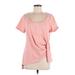 Weekend Suzanne Betro Short Sleeve T-Shirt: Pink Solid Tops - Women's Size Medium