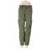 Ann Taylor LOFT Outlet Cargo Pants - Low Rise: Green Bottoms - Women's Size 0