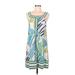 BCBGMAXAZRIA Casual Dress - A-Line: Blue Graphic Dresses - Women's Size Medium