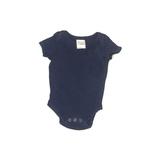 Hanna Andersson Short Sleeve Onesie: Blue Solid Bottoms - Size 3-6 Month