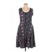 Lularoe Casual Dress - A-Line Scoop Neck Sleeveless: Blue Dresses - Women's Size X-Large