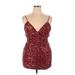 Fashion Nova Cocktail Dress - Mini Plunge Sleeveless: Red Leopard Print Dresses - New - Women's Size X-Large