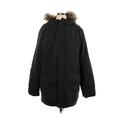 H&M Jacket: Mid-Length Black Print Jackets & Outerwear - Women's Size Large