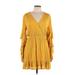 Fashion on Earth Casual Dress: Yellow Dresses - Women's Size Large