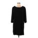 BB Dakota Casual Dress - Mini Scoop Neck 3/4 sleeves: Black Print Dresses - Women's Size Medium