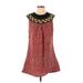 Mata Traders Casual Dress - Mini High Neck Sleeveless: Red Dresses - Women's Size Small