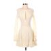 Free People Casual Dress: Ivory Jacquard Dresses - Women's Size Small