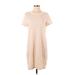 Universal Thread Casual Dress - Mini Crew Neck Short sleeves: Tan Print Dresses - Women's Size Small