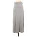 J.Crew Factory Store Casual Maxi Skirt Long: Gray Stripes Bottoms - Women's Size 2X-Small