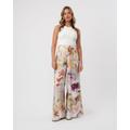 Tirsso Floral Wide Leg Jumpsuit With Knit Bodice - Natural - Ted Baker Jumpsuits