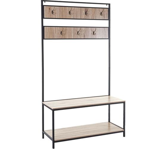 Standgarderobe HHG 506, Garderobe Garderobenständer, mit Ablage 184x102x41cm