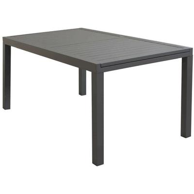 Garten-Tisch 160x90 cm Amalfi ausziehbarer aus taupé lackiertem Aluminium Aluminium