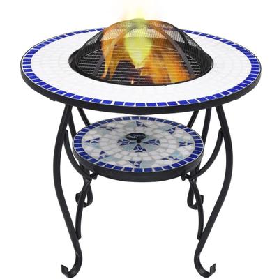 Feuertisch Mosaik Keramik Blau und Weiß 68 cm vidaXL641757