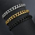 Bracciali in acciaio inossidabile di alta qualità per uomo Colore bianco Punk Curb Bracciali a catena a maglia cubana sui regali di gioielli a mano