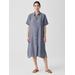 Puckered Organic Linen Shirtdress