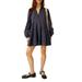 Marvelous Mia Long Sleeve Stretch Cotton Mini Shirtdress