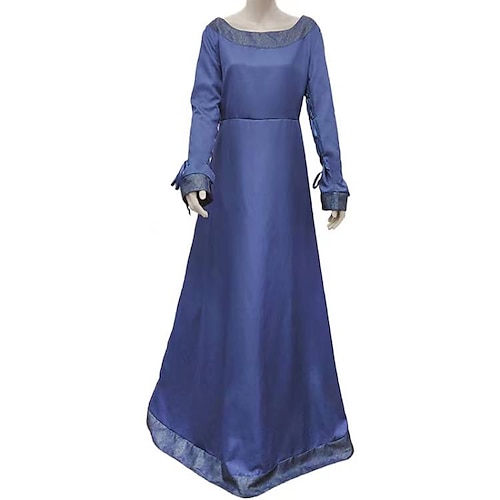 Retro Vintage Mittelalterlich Vintage-Kleid Lange Länge Kleid Tunikakleid Normal Wikinger Ranger Elfen Kostüm Damen Keltisch Vikinger Halloween Karneval Leistung Party LARP Erwachsene Kleid Image