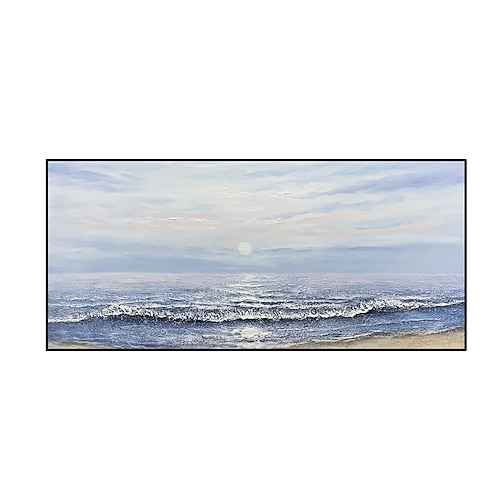 Handgefertigtes handgemaltes Ölgemälde Wandkunst Sonnenuntergang Meereslandschaft Ölgemälde moderne abstrakte Textur Heimdekoration Dekor gerollte Leinwand kein Rahmen ungedehnt Image