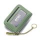 RFID Credit Card Holder Small Leather Zipper Card Case Wallet with Removable Keychain ID Window