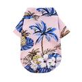 Dog Hawaiian Shirt 2 Pieces Puppy Clothes for Small Medium Large Dogs Boy Breathable Coconut Tree Dog T-Shirt Pet Apparel Cat Outfit for Chihuahua Yorkie Costume Clothing (Small, 1)