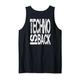 TECHNO IST ZURÜCK. Ich liebe Techno-Musik. Techno raver und Tank Top