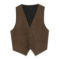 Mens Gentlemens Ball Plays Suede Retro V Neck Solid Color Pocket Button Leather Vest Jacket Vest 5xl Jacket Puffy Hunting Jacket Big And Tall Rain Medium Jacket Men s Work Jacket Cool Winter Jackets