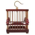 Cage Cricket Storage Basket Container Baskets for Shelves Showcase Wooden Red