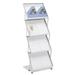 4 Tiers Foldable Magazine Rack Brochure Display Rack Display Stand White