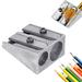 Ljstore Pencil Sharpener Pencil Sharpener Hand Held Pencil Sharpener Metal Pencil Sharpener 2 Hole Pencil Sharpener Alloy Wedge Profile Multi-color