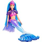 Barbie Mermaid Power Doll Malibu with Seahorse Pet and Accessories Mermaid Toys with Interchangeable Fins