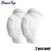 1 Pair Sports Knee Pads Adults Kid Dance Knee Protector Elastic Thicken Sponge Knees Brace Support for Gym Yoga Workout Training White S