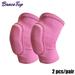 1 Pair Sports Knee Pads Adults Kid Dance Knee Protector Elastic Thicken Sponge Knees Brace Support for Gym Yoga Workout Training Pink XS