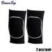 1 Pair Sports Knee Pads Adults Kid Dance Knee Protector Elastic Thicken Sponge Knees Brace Support for Gym Yoga Workout Training Black White L