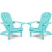 WINSOON All Weather HIPS Outdoor Plastic Adirondack Chairs Set Of 2-Aruba Blue