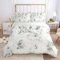 Gold Metallic Marble Comforter Cover Set Twin Full Queen King Size 3 Piece Bed in a Bag Foil Print Glitter White Comforter Cover and Pillowcases Set All Season Soft Microfiber Complete Bedding Sets