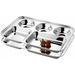 Stainless Steel Partition Plate 5 in1 / Bhojan Thali/Dinner Plate Set of 2