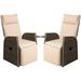 YZboomLife Outdoor Indoor Recliner Chair 2 Pieces Adjustable PE Wicker Patio Reclining Lounge Chair Lawn for Backyard Lawn