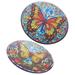 2pcs Butterfly Wall Pendant Metal 3d Butterfly Wall Hanging Ornament Patio Balcony Decor
