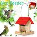 JinYiQing Wooden Bird Feeders Wood Bird Feeder Cedar Bird Feeder Garden Roof Feeder Wild Bird Feeder Box Weatherproof for Outside Bird Watching Multicolor