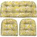 YZboomLife RSH DÃ©cor 3 Piece Tufted Wicker Settee and Chair Cushion Set | Indoor/Outdoor All Weather Polyester Fabric | Reversible | 1 Loveseat 41\u201D x 19 & 2 U-Shape 19