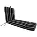 Jordan Manufacturing 72 x 22 Reeder Black Stripe Rectangular Outdoor Chaise Lounge Cushion with Ties and Hanger Loop