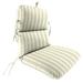 Jordan Manufacturing Sunbrella 45 x 22 Shore Linen Natural Stripe Rectangular Outdoor Chair Cushion with Ties and Hanger Loop