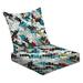 2-Piece Deep Seating Cushion Set black grunge seamless pattern Outdoor Chair Solid Rectangle Patio Cushion Set