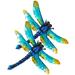 2 Pcs Metal Dragonfly Wall Hanging Garden Crafts Pendants Iron Simulated Dragonflies Household
