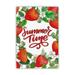 Strawberry Summer Garden Flags Green Leaves Fruit Basket Holiday Yard Flag Double Sided Polyester Outdoor House Terrace Flags