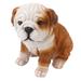 English Bulldog Puppy Statue Lifelike Creative Cute Resin Bulldog Sculpture for Garden Lawn Porch Decoration Animal Figurine Indoor Outdoor [B]