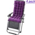 4 Pack Lounge Chair Cushion Tufted Soft Outdoor Rocking Seat Deck Chaise Pad+Ties