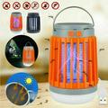 Lindbes Bug Zapper Mosquito Killer Lamp Outdoor Solar Powered Electric Fly Zapper Light Bulb Camping Lantern Waterproof Rechargeable Mosquito Killer Bug Zapper Insect Repellent