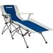 Outdoor Lounge Reclining Camping Chair Oversized Blue/Beige